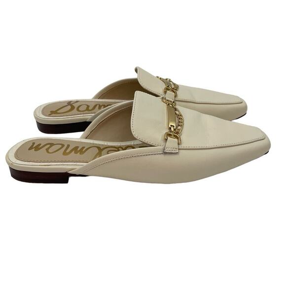 Sam Edelman 6 Evelan Chain Loafer Mule Cream - Picture 3 of 9